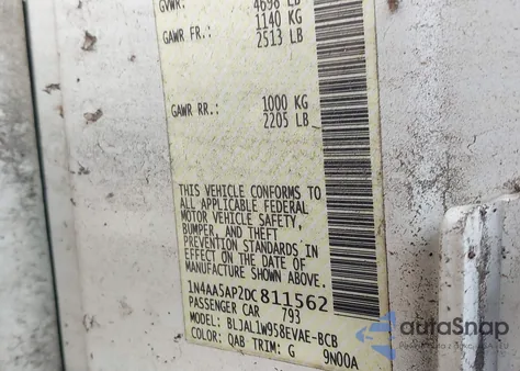 2013 Nissan Maxima 3.5 Sv z USA, uszkodzony, nr VIN 1N4AA5AP2DC811562